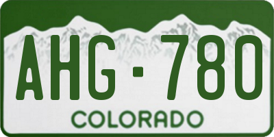 CO license plate AHG780