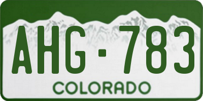 CO license plate AHG783