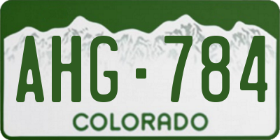CO license plate AHG784