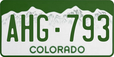 CO license plate AHG793