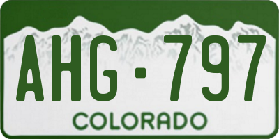 CO license plate AHG797