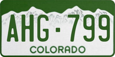 CO license plate AHG799