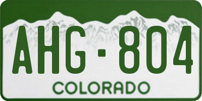 CO license plate AHG804
