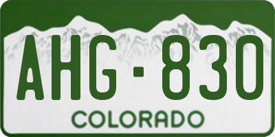 CO license plate AHG830
