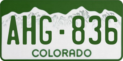 CO license plate AHG836