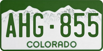CO license plate AHG855