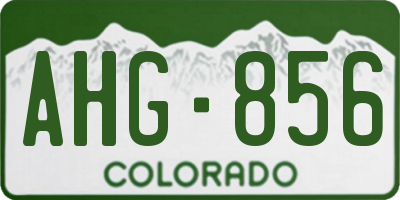 CO license plate AHG856