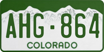 CO license plate AHG864