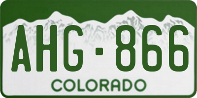 CO license plate AHG866