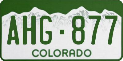 CO license plate AHG877