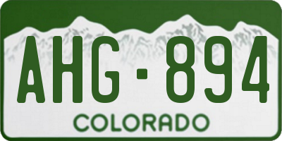 CO license plate AHG894