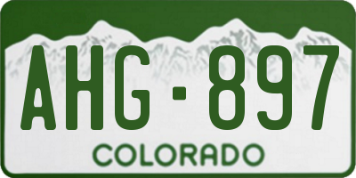 CO license plate AHG897