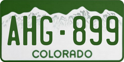 CO license plate AHG899
