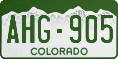 CO license plate AHG905