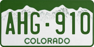 CO license plate AHG910