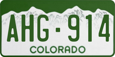 CO license plate AHG914