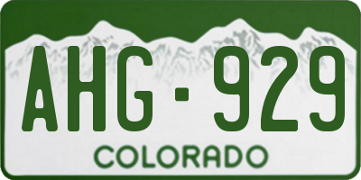 CO license plate AHG929