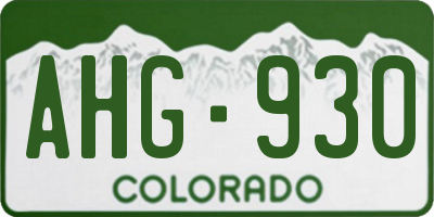 CO license plate AHG930