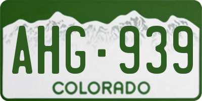 CO license plate AHG939
