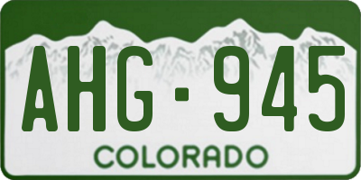 CO license plate AHG945