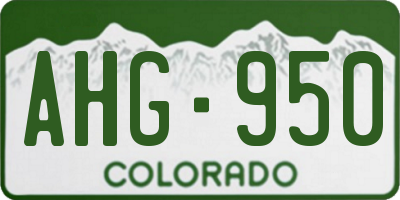CO license plate AHG950