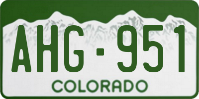 CO license plate AHG951
