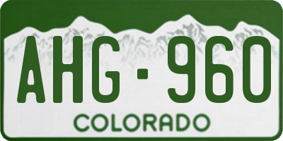 CO license plate AHG960