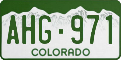 CO license plate AHG971