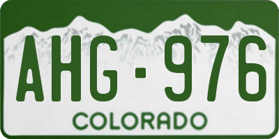 CO license plate AHG976