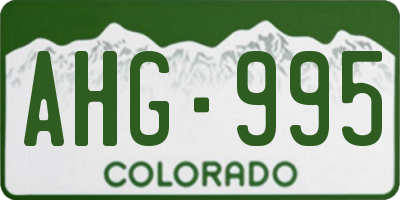 CO license plate AHG995
