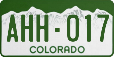 CO license plate AHH017