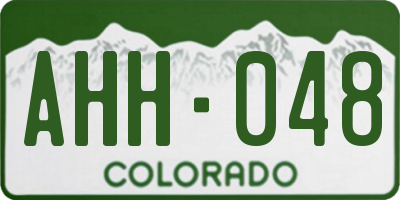 CO license plate AHH048
