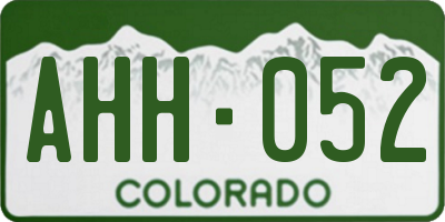 CO license plate AHH052