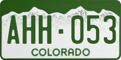 CO license plate AHH053