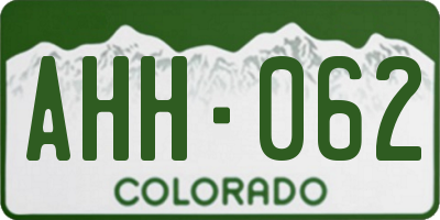 CO license plate AHH062
