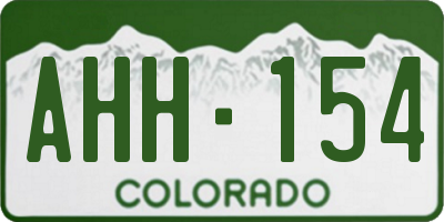 CO license plate AHH154