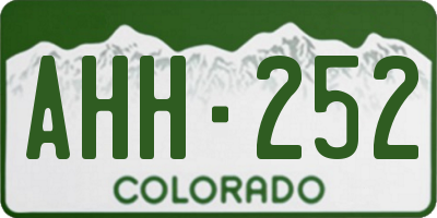 CO license plate AHH252