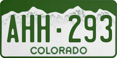 CO license plate AHH293