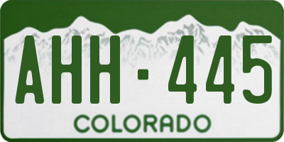CO license plate AHH445