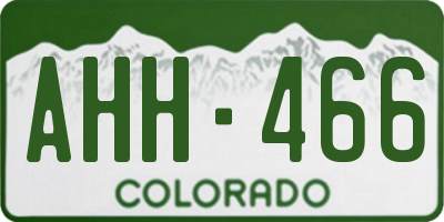 CO license plate AHH466