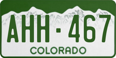 CO license plate AHH467
