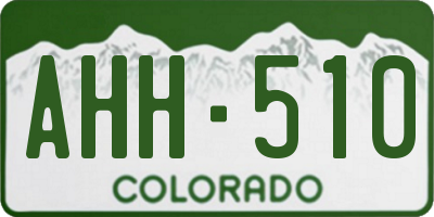 CO license plate AHH510