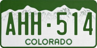 CO license plate AHH514