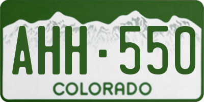 CO license plate AHH550