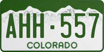 CO license plate AHH557