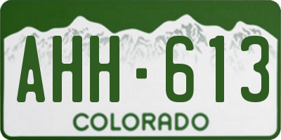 CO license plate AHH613