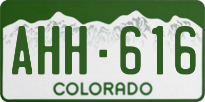 CO license plate AHH616