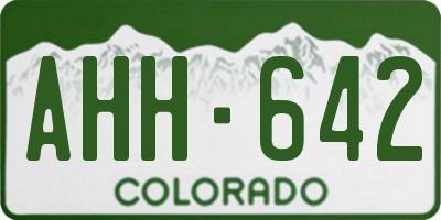CO license plate AHH642
