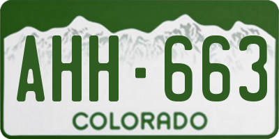 CO license plate AHH663