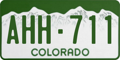 CO license plate AHH711